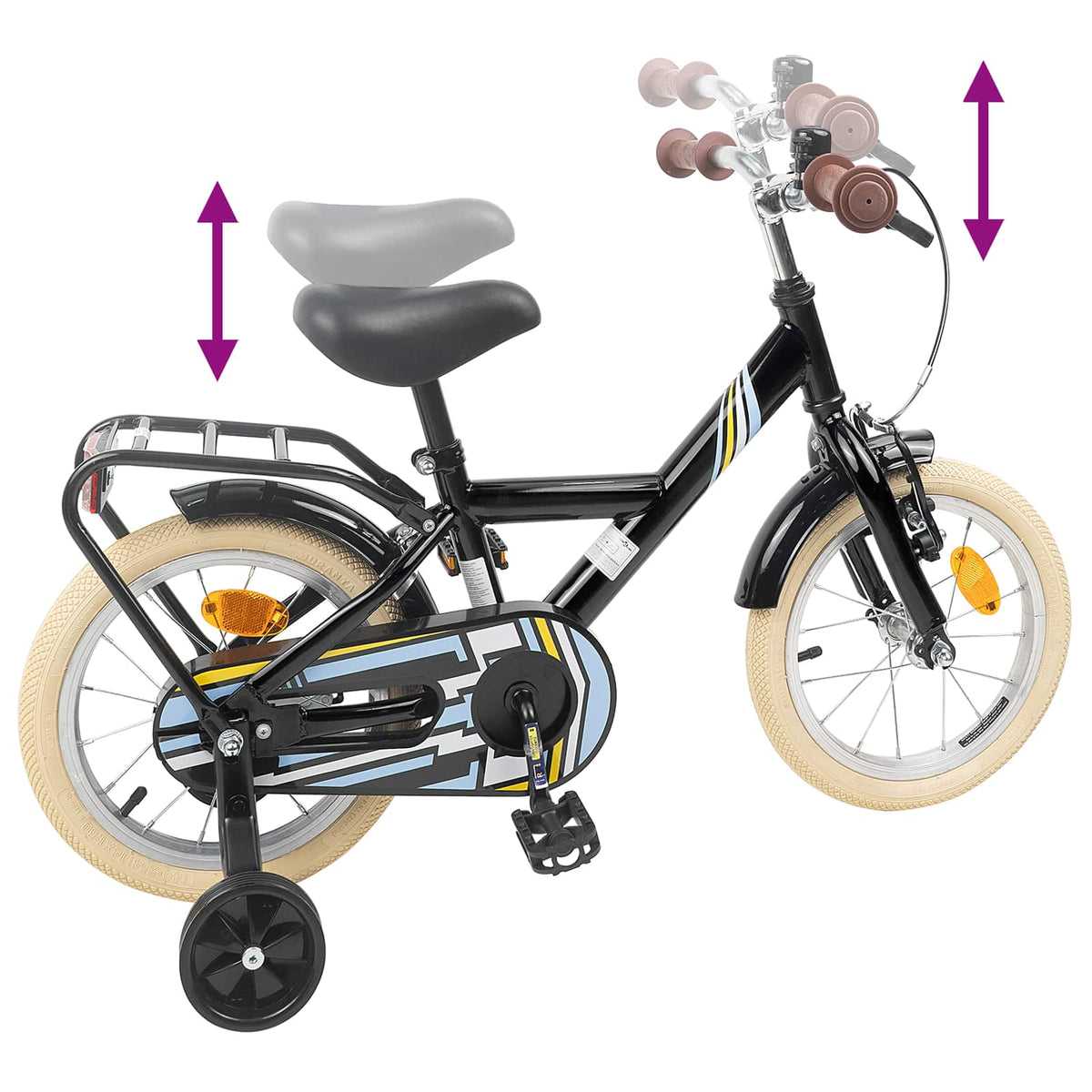 Børnecykel 16 tommer til 4-6 år gamle Sort