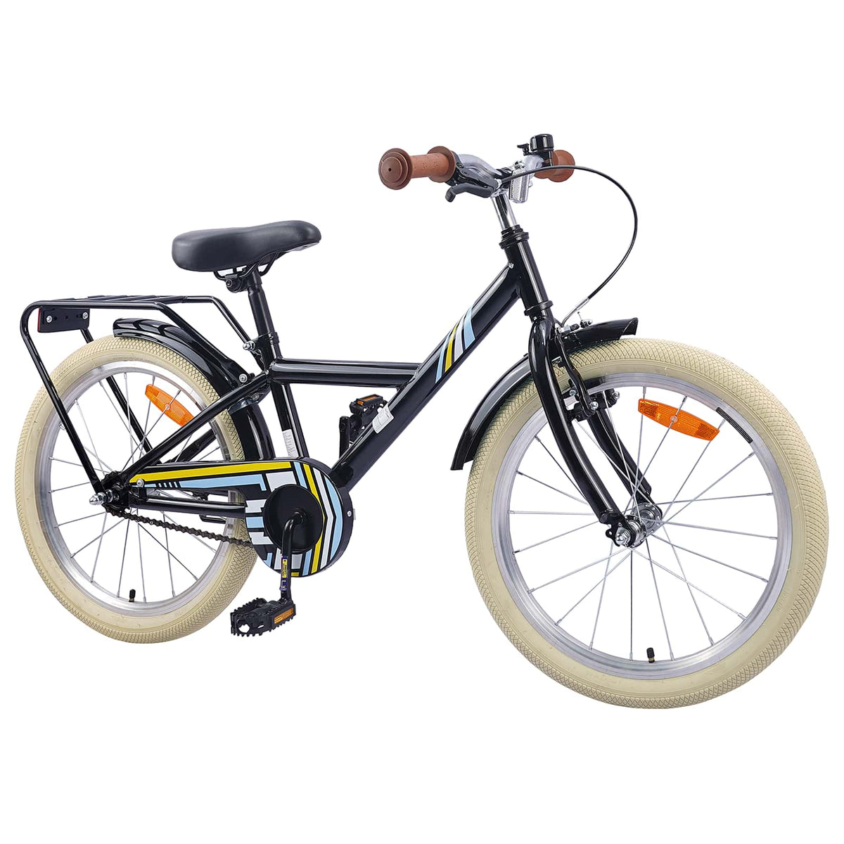 Børnecykel 20 tommer til børn i alderen 6-11 år Sort
