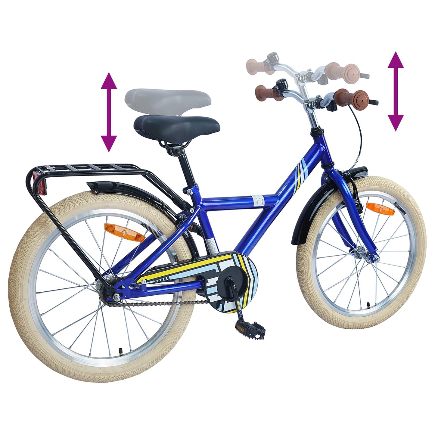 Børnecykel 20 tommer til børn i alderen 6-11 år Mørk blå
