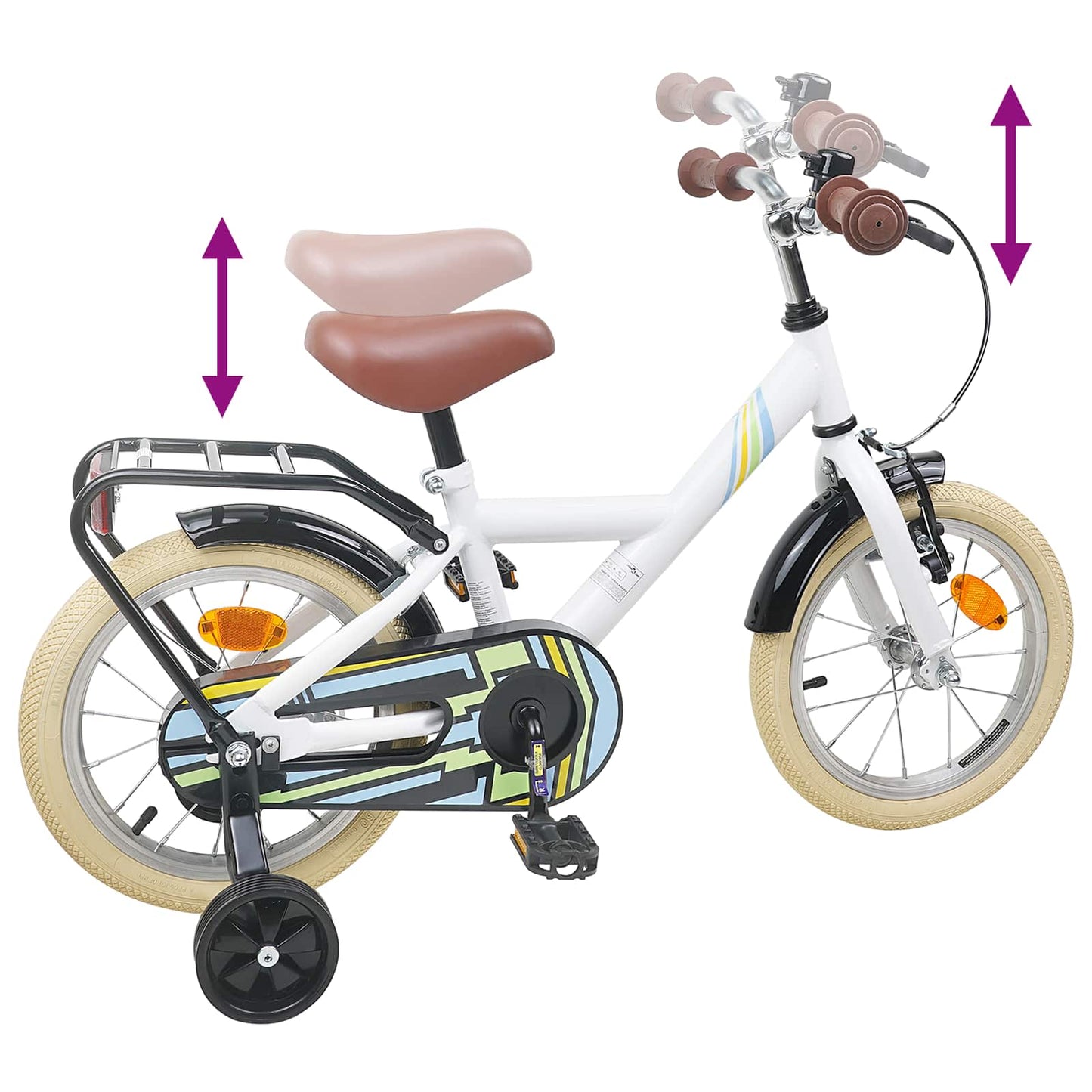 Børnecykel 14 tommer anbefalet til 3-5 år gammel Hvid