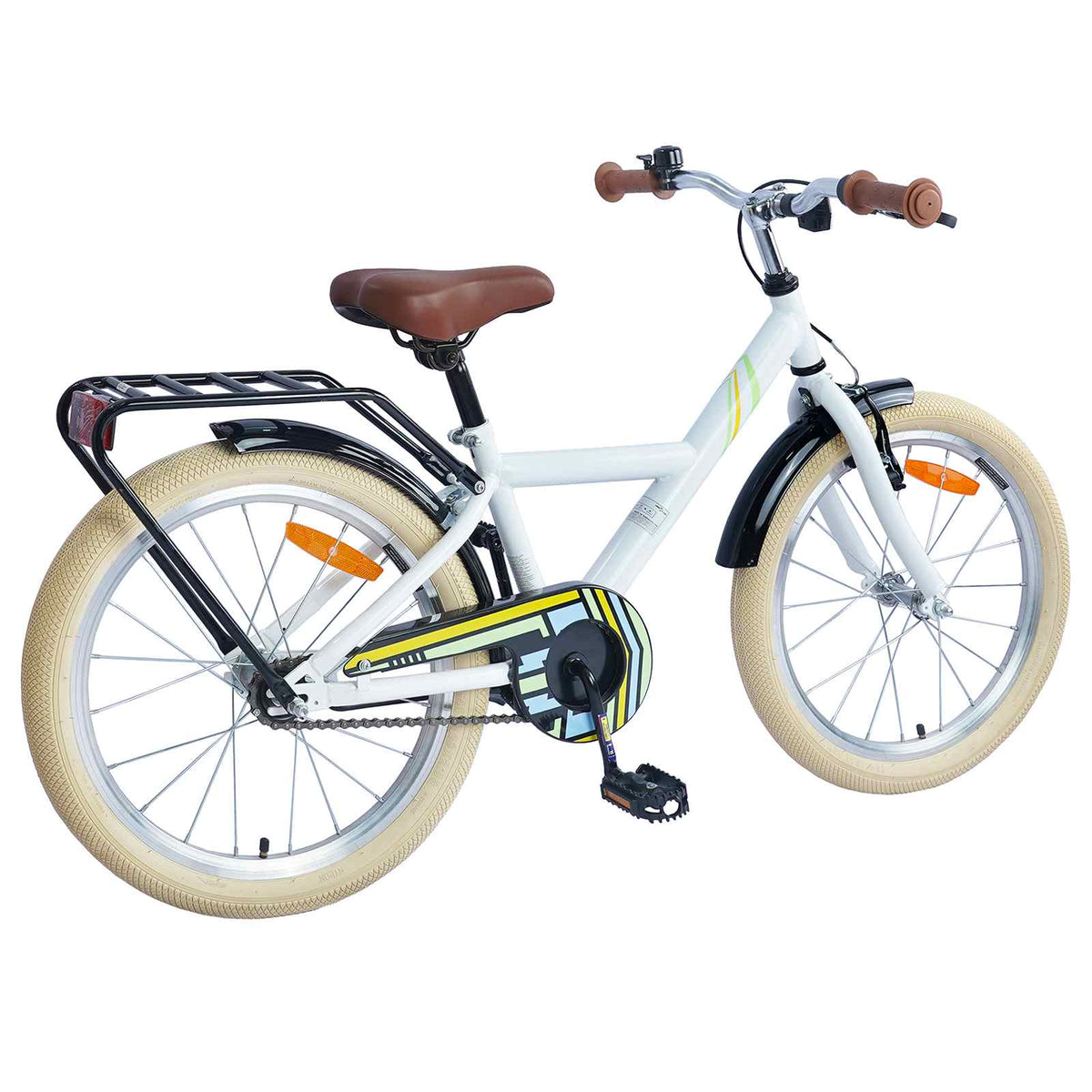 Børnecykel 18 tommer til 5-7 år gammel Hvid