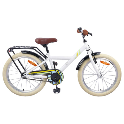 Børnecykel 20 tommer til børn i alderen 6-11 år Hvid