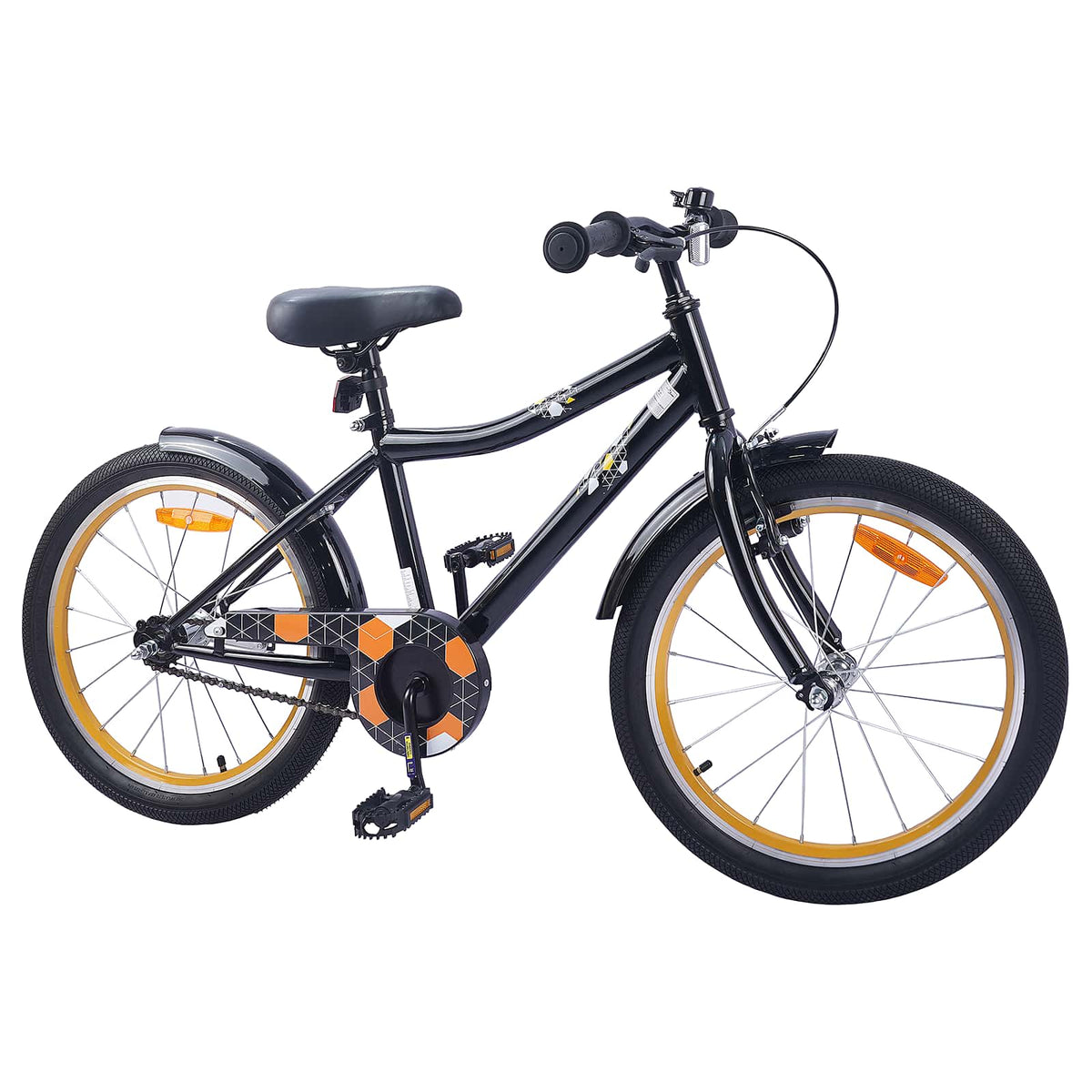 Børnecykel 20 tommer til børn i alderen 6-11 år Sort