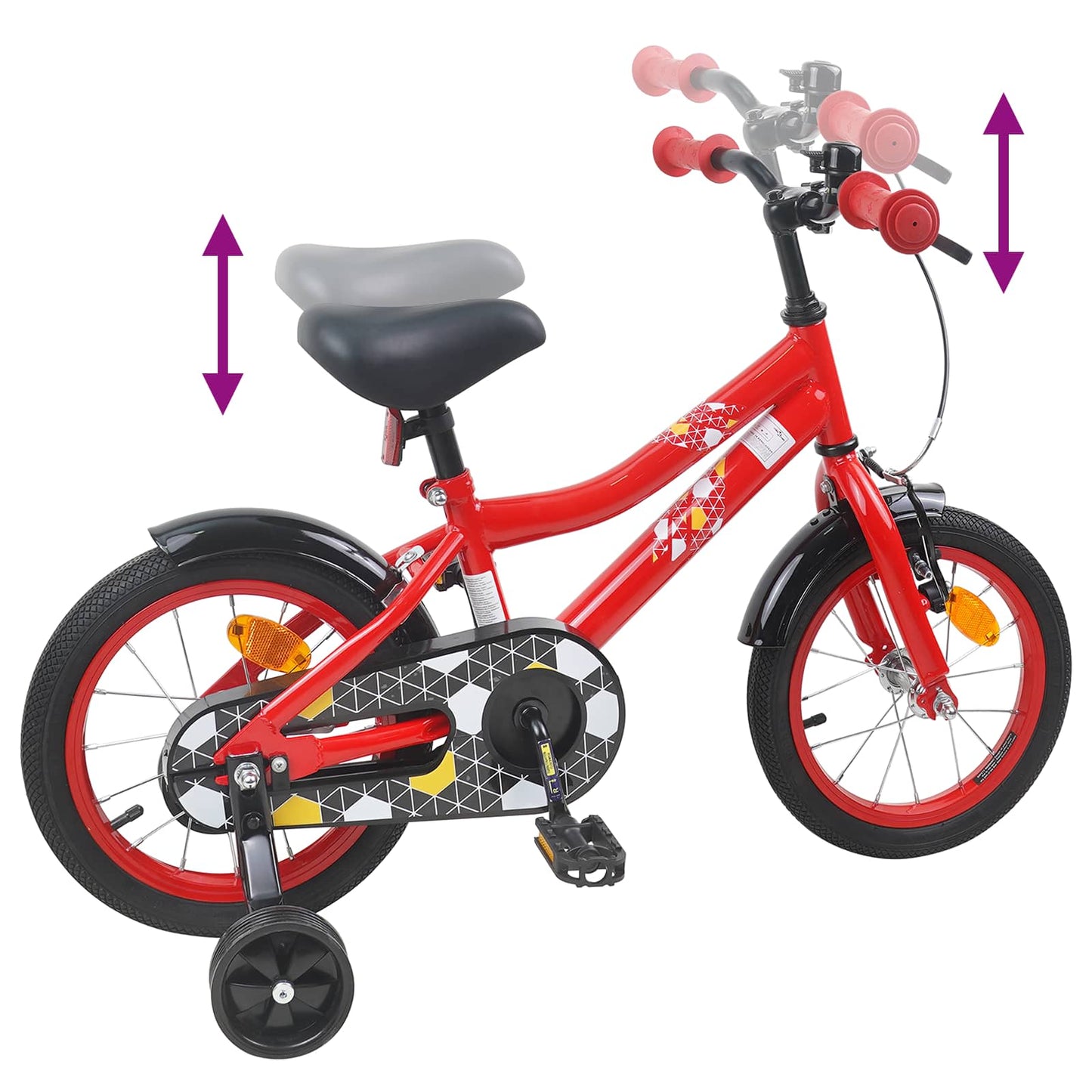 Børnecykel 14 tommer anbefalet til 3-5 år gammel Rød