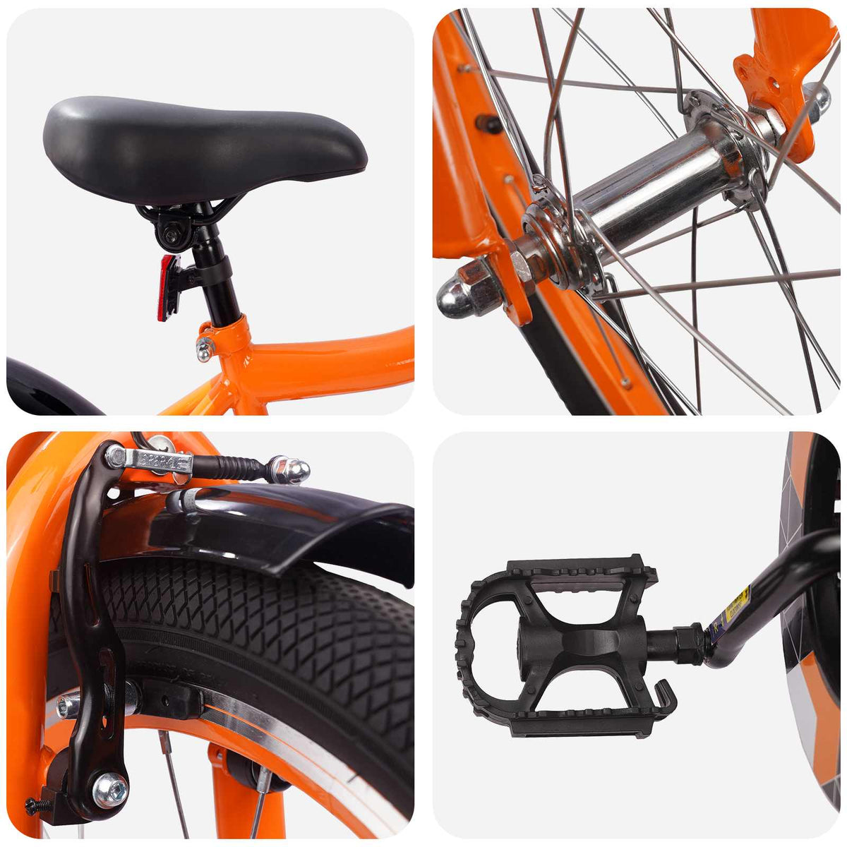 Børnecykel 18 tommer til 5-7 år gammel Orange