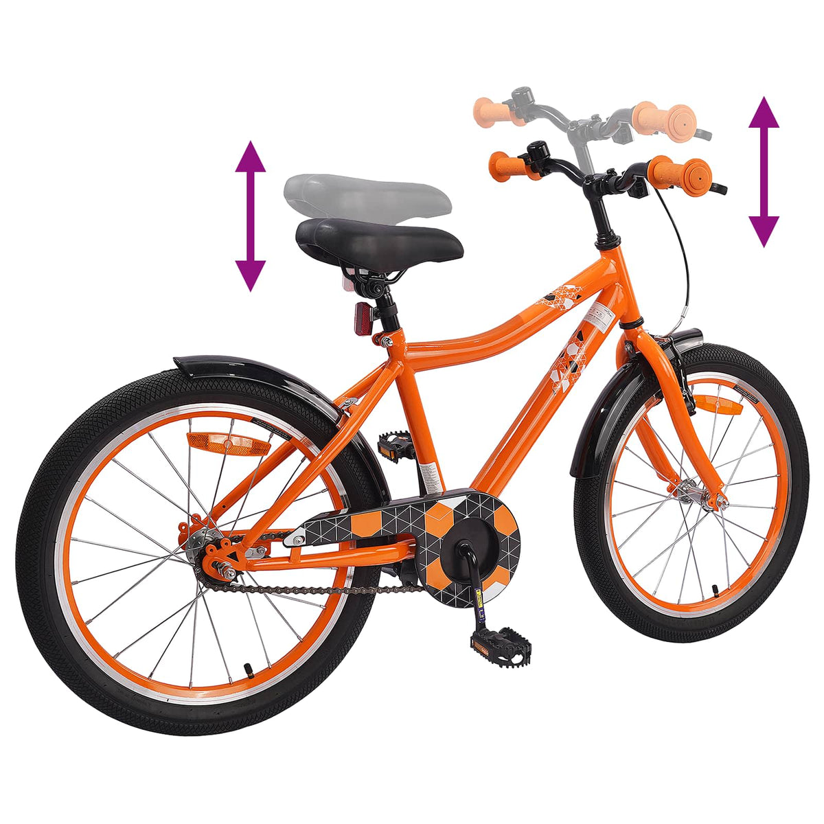 Børnecykel 18 tommer til 5-7 år gammel Orange