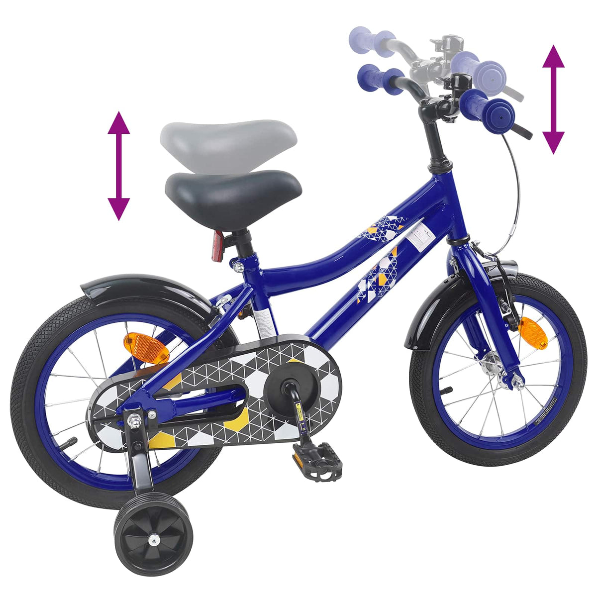 Børnecykel 14 tommer anbefalet til 3-5 år gammel Mørk blå
