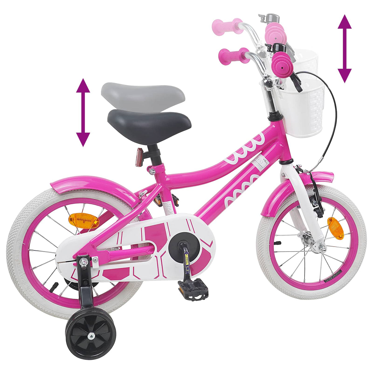 Børnecykel 14 tommer anbefalet til 3-5 år gammel Lyserød