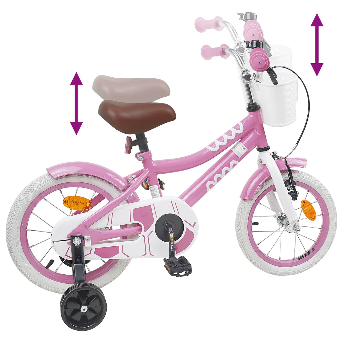 Børnecykel 14 tommer anbefalet til 3-5 år gammel Lys pink