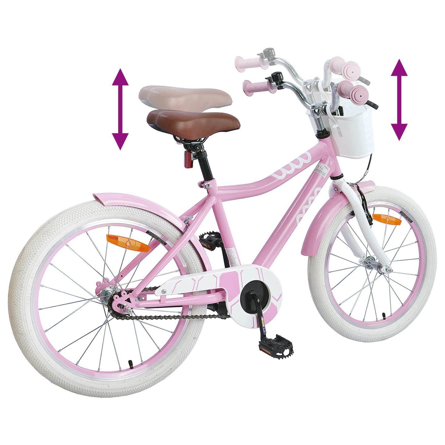 Børnecykel 18 tommer til 5-7 år gammel Lys pink