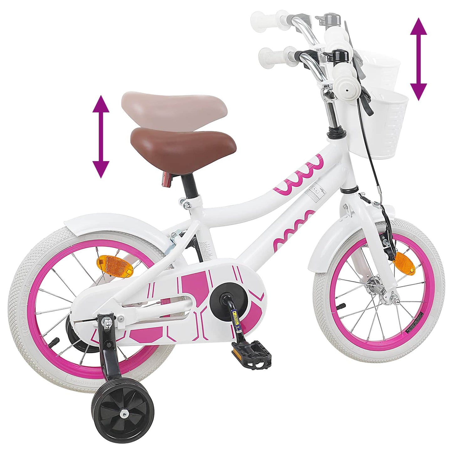 Børnecykel 16 tommer til 4-6 år gamle Hvid