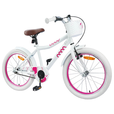 Børnecykel 18 tommer til 5-7 år gammel Hvid