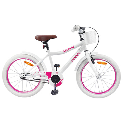 Børnecykel 20 tommer til børn i alderen 6-11 år Hvid