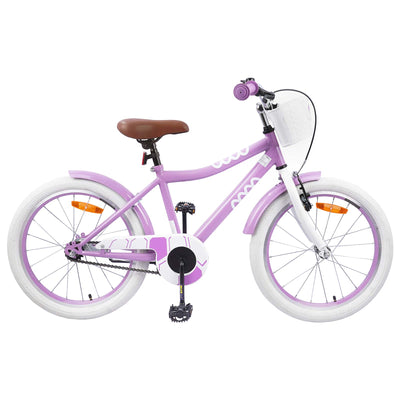Børnecykel 18 tommer til 5-7 år gammel Lilla