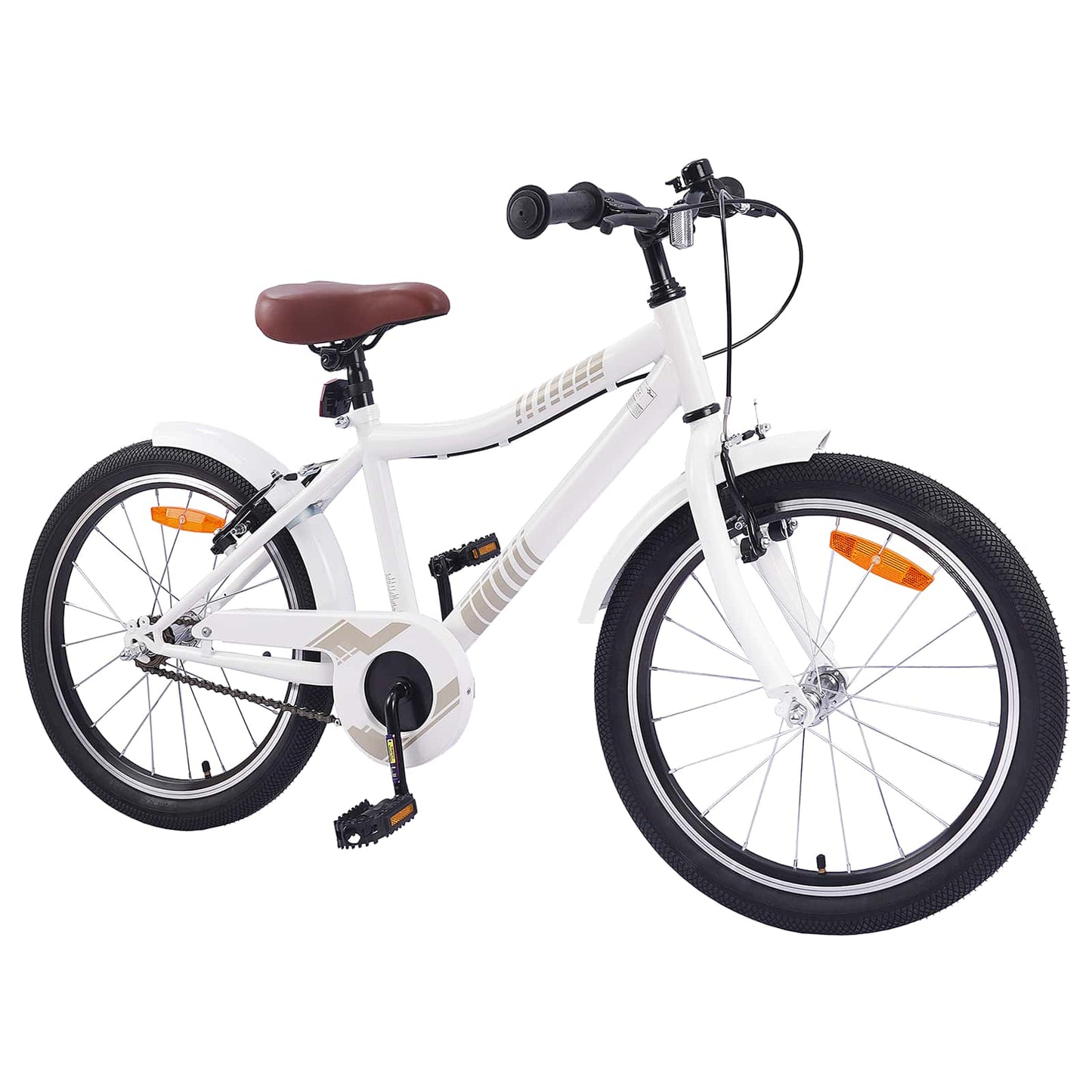 Børnecykel 18 tommer til 5-7 år gammel hvid