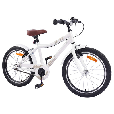 Børnecykel 18 tommer til 5-7 år gammel hvid