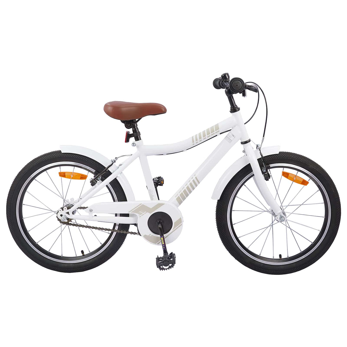 Børnecykel 18 tommer til 5-7 år gammel hvid