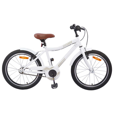 Børnecykel 18 tommer til 5-7 år gammel hvid