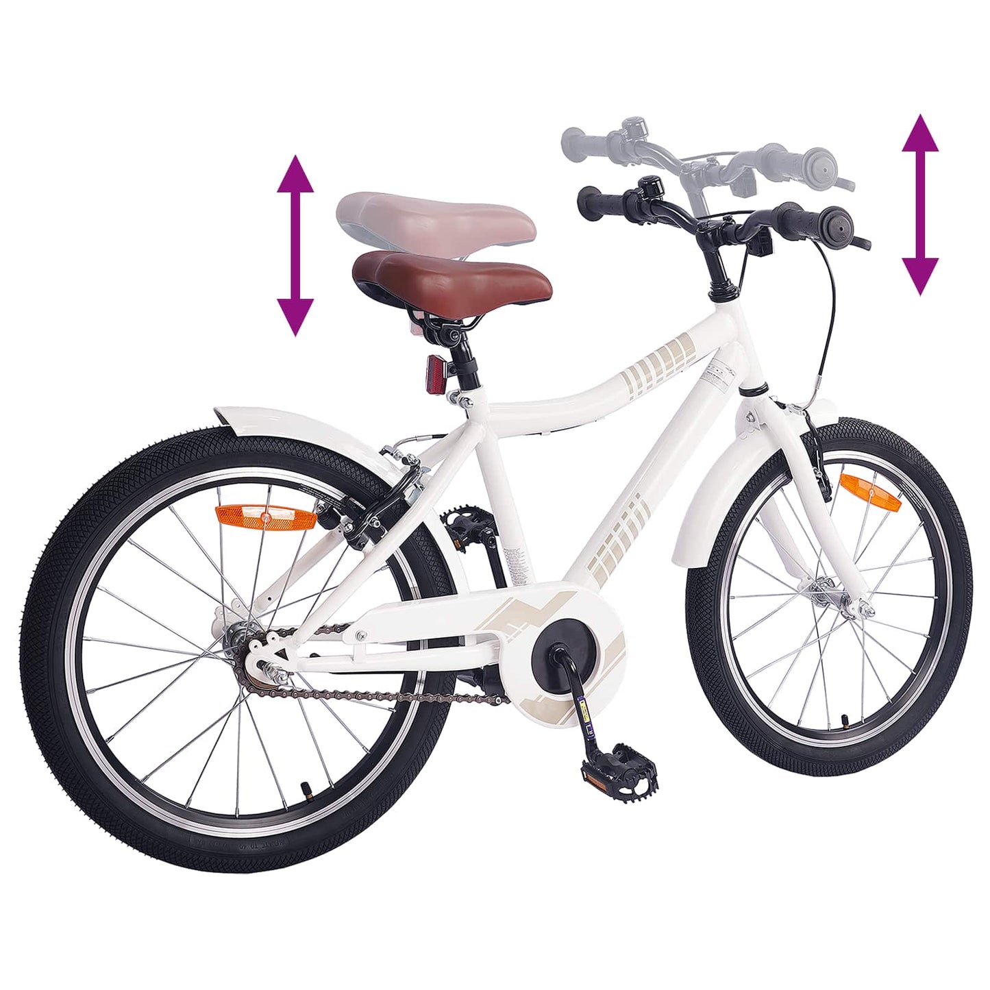 Børnecykel 20 tommer til børn i alderen 6-11 år hvid