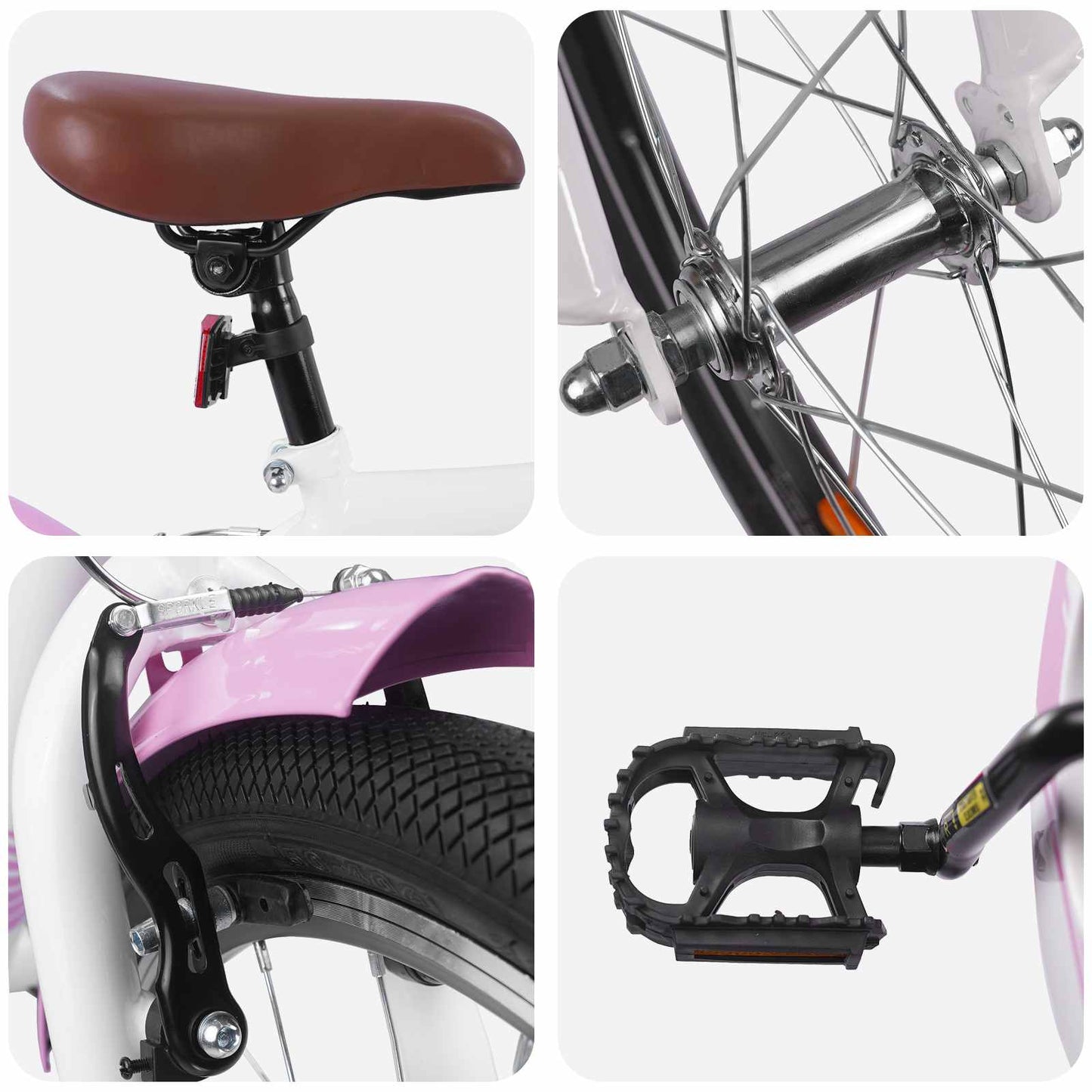 Børnecykel 18 tommer til 5-7 år gammel Lys pink