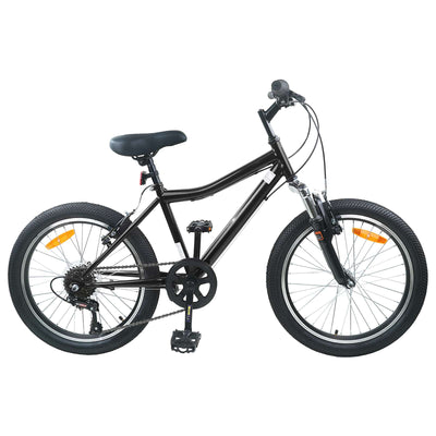 Børnecykel 24 tommer 6-hastighed til 8-12 år Sort