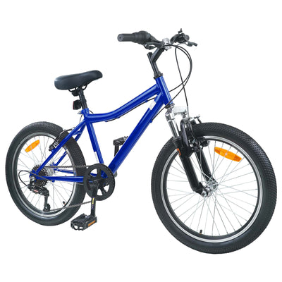 Børnecykel 24 tommer 6-hastighed til 8-12 år Mørk blå