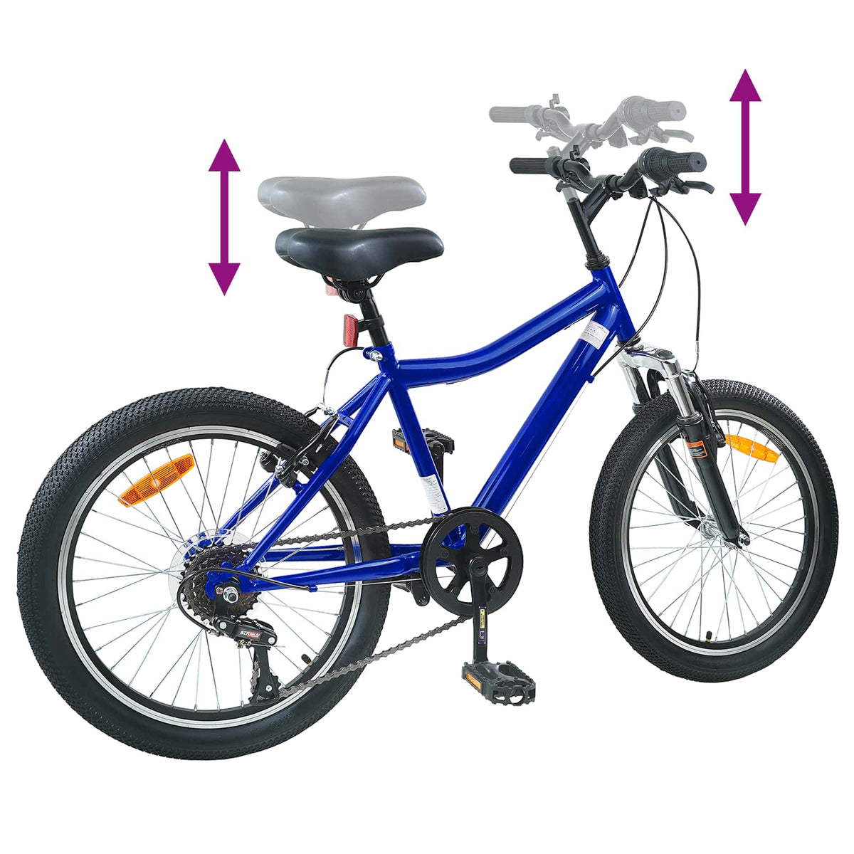 Børnecykel 24 tommer 6-hastighed til 8-12 år Mørk blå