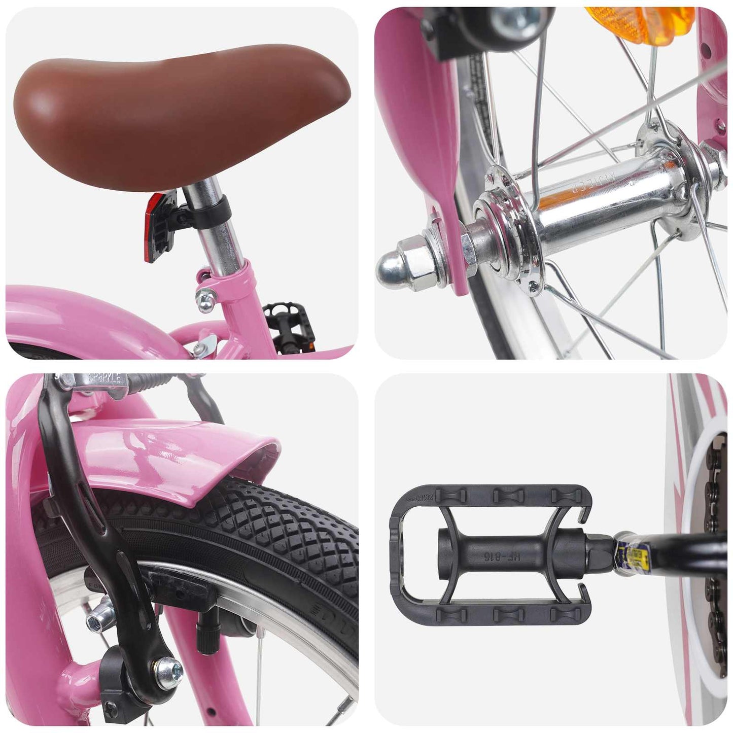 Børnecykel 16 tommer til 4-6 år gamle Lys pink