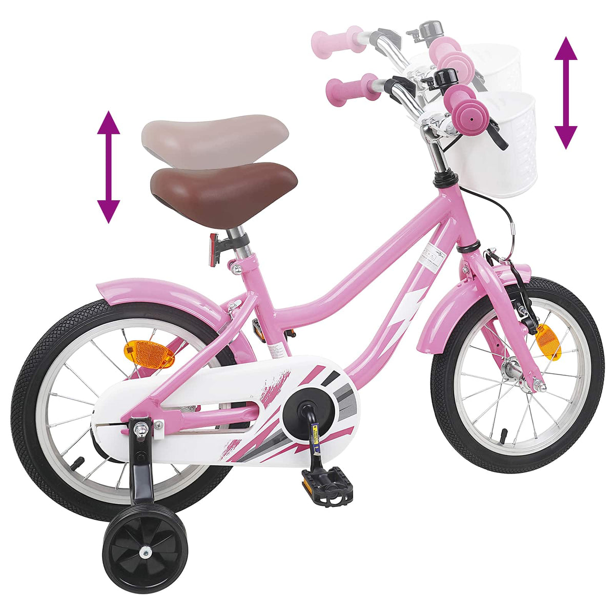 Børnecykel 16 tommer til 4-6 år gamle Lys pink