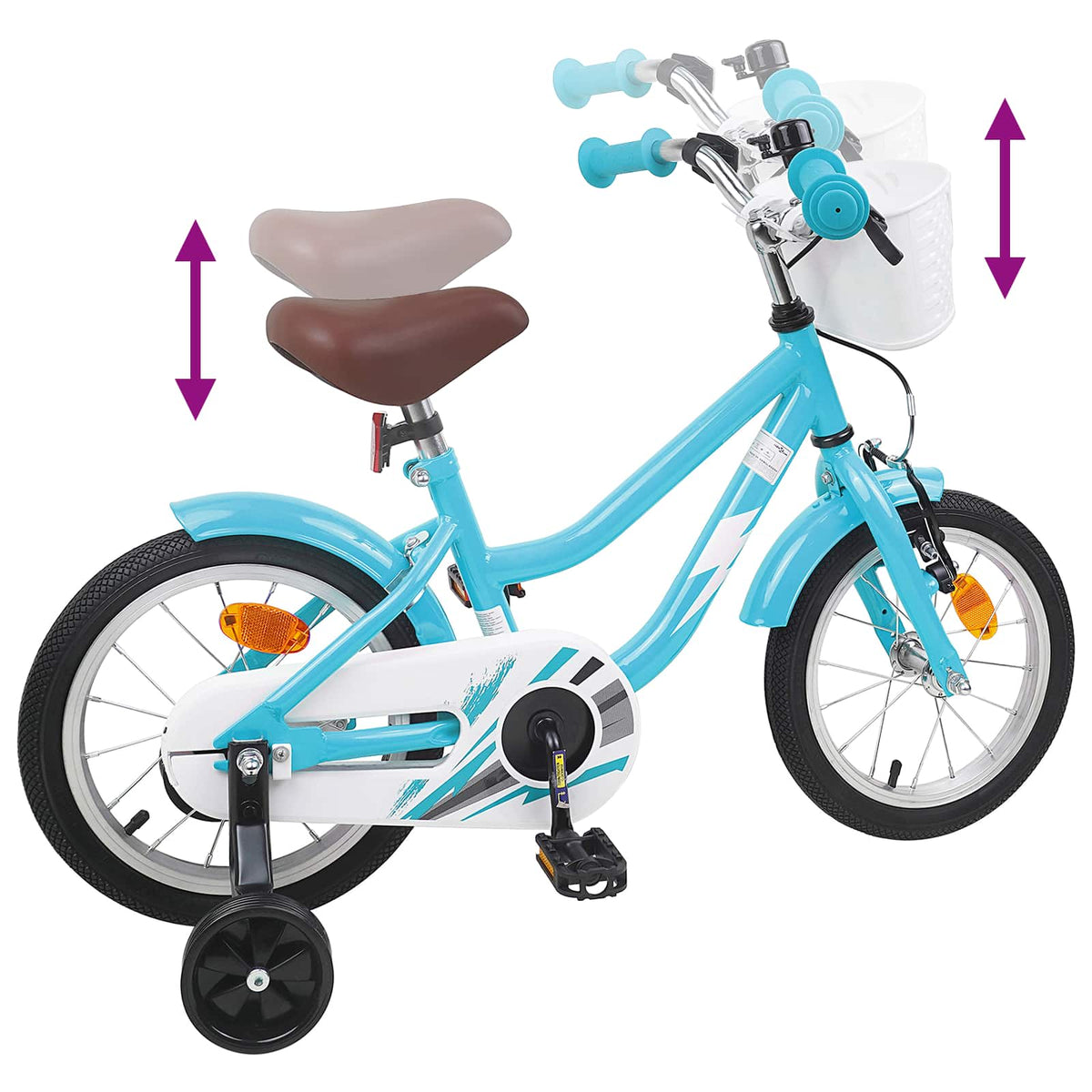 Børnecykel 12 tommer til 2-4 år gamle Lyseblå