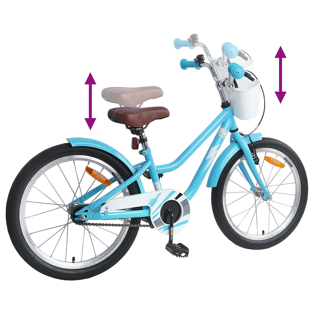 Børnecykel 18 tommer til 5-7 år gammel Lyseblå