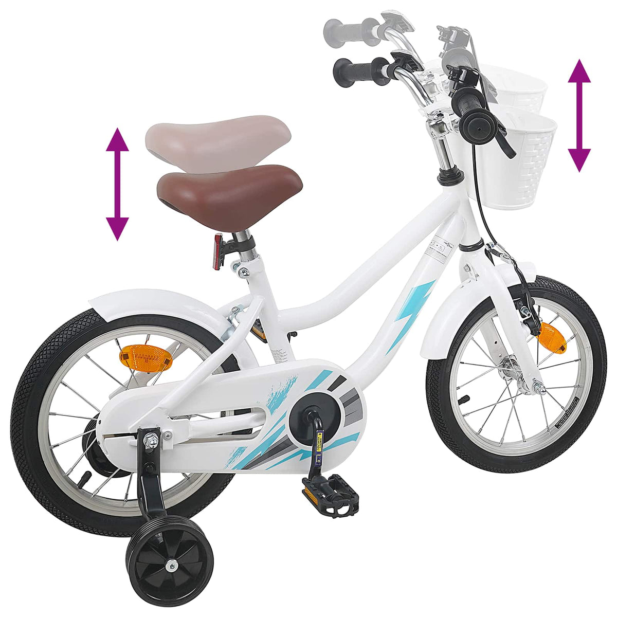 Børnecykel 16 tommer til 4-6 år gamle Hvid