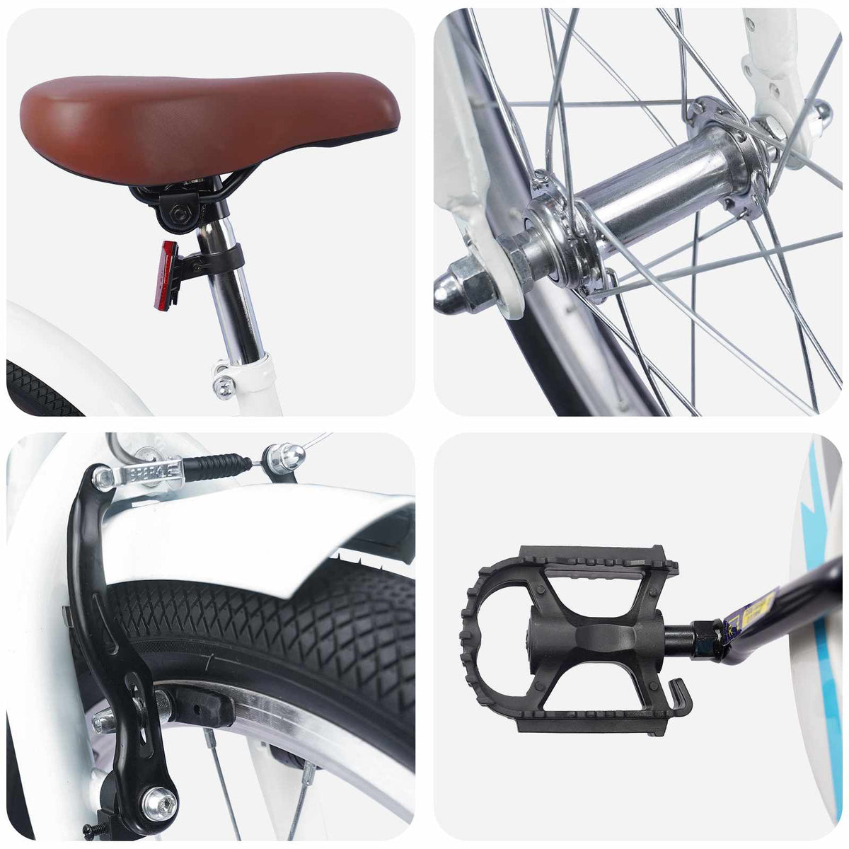 Børnecykel 18 tommer til 5-7 år gammel Hvid