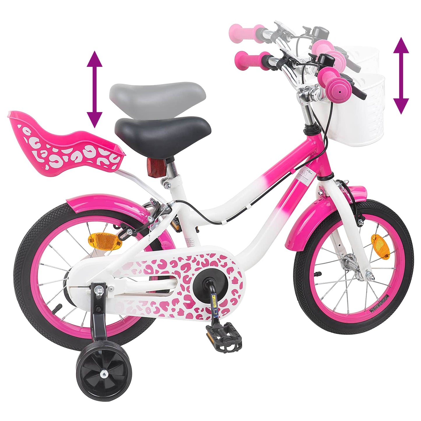 Børnecykel 14 tommer anbefalet til 3-5 år gammel Lyserød