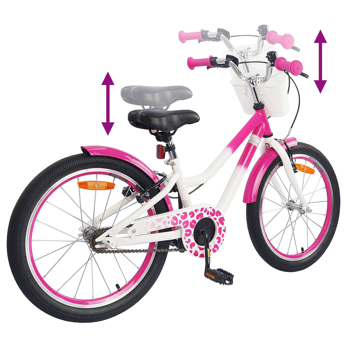 Børnecykel 18 tommer til 5-7 år gammel Lyserød