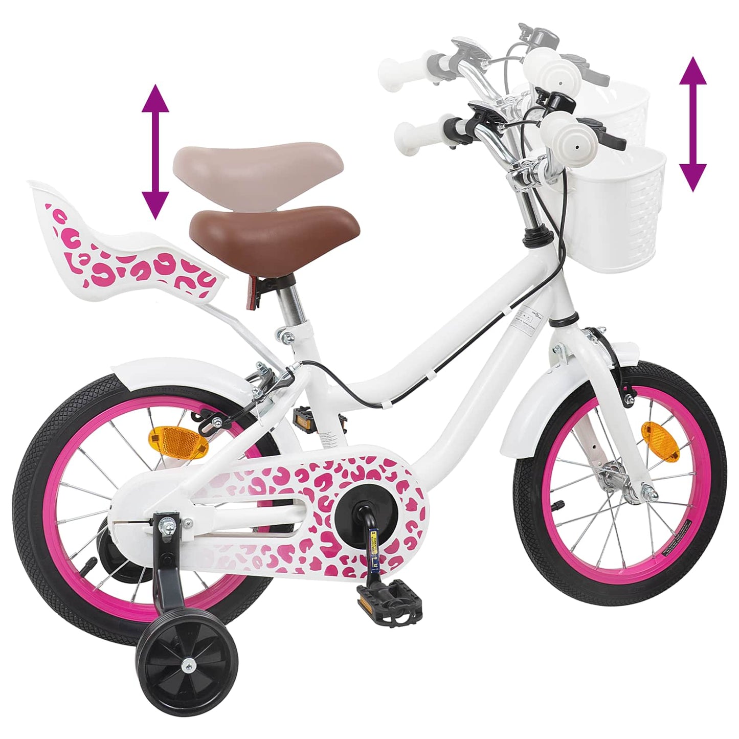 Børnecykel 14 tommer anbefalet til 3-5 år gammel Hvid