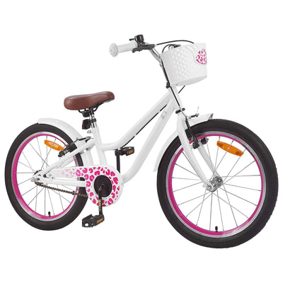 Børnecykel 18 tommer til 5-7 år gammel Hvid