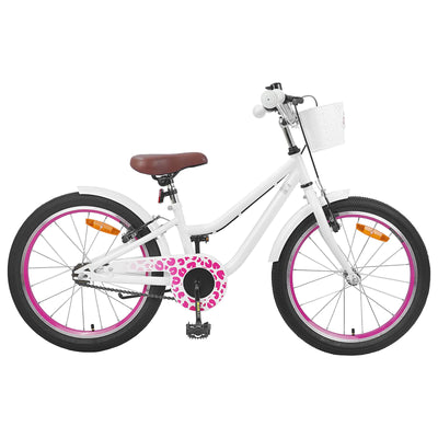 Børnecykel 18 tommer til 5-7 år gammel Hvid