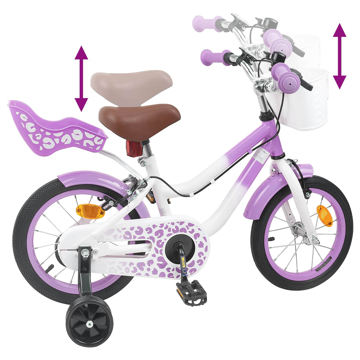 Børnecykel 16 tommer til 4-6 år gamle Lilla
