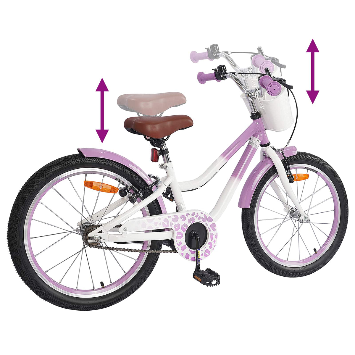 Børnecykel 18 tommer til 5-7 år gammel Lilla