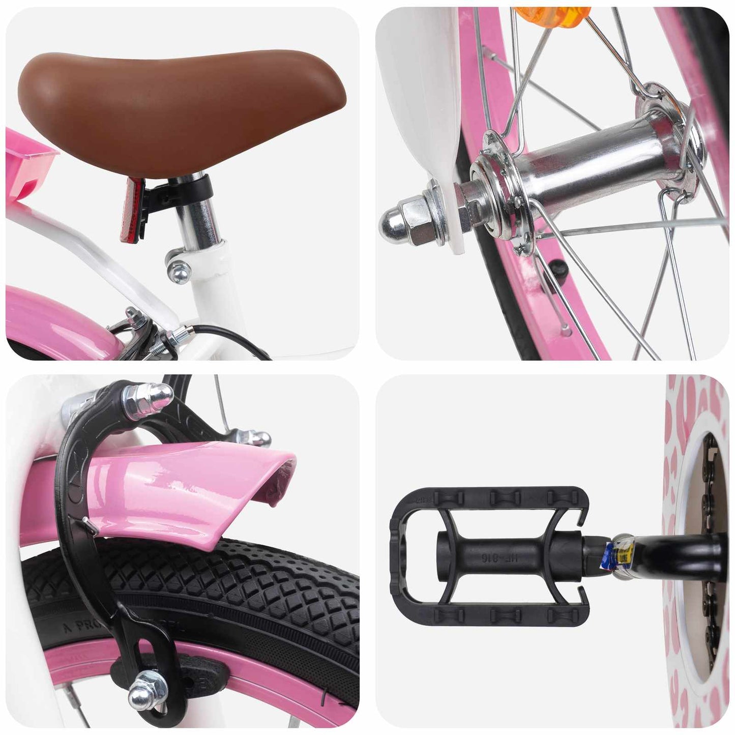 Børnecykel 16 tommer til 4-6 år gamle Lys pink