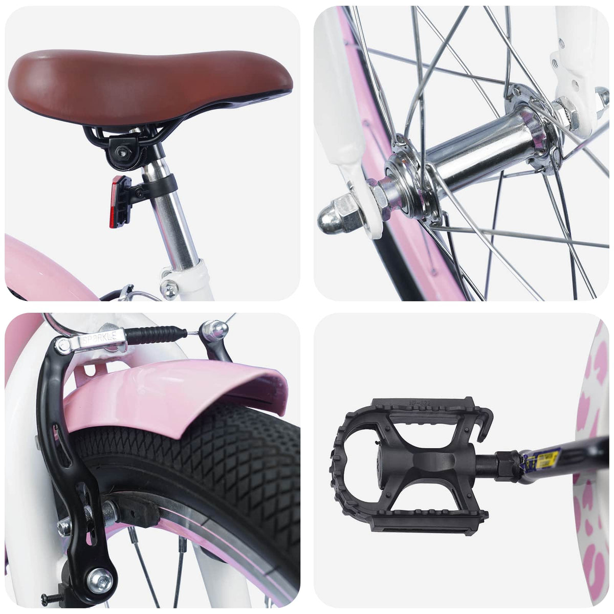 Børnecykel 18 tommer til 5-7 år gammel Lys pink