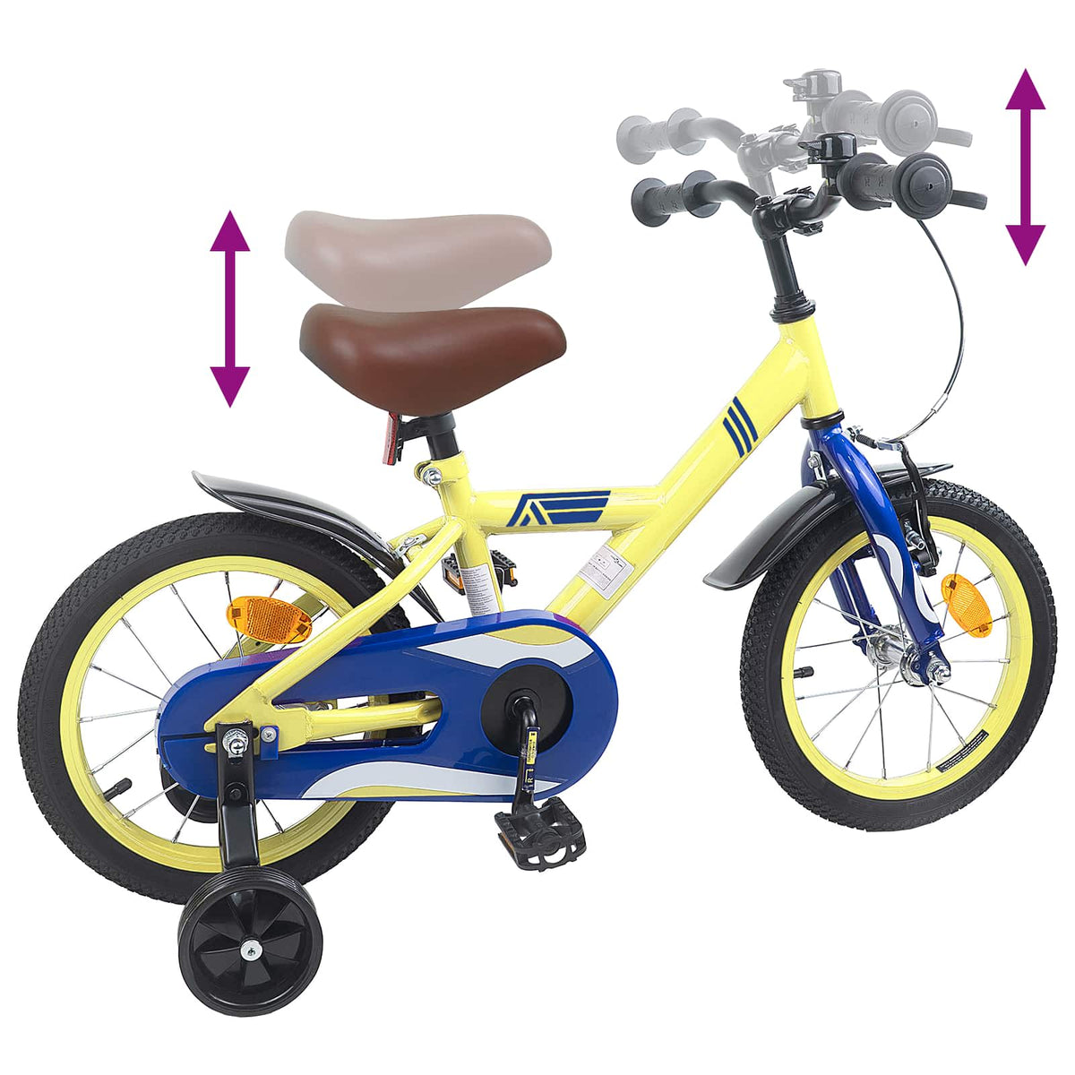 Børnecykel 12 tommer til 2-4 år gamle Gul