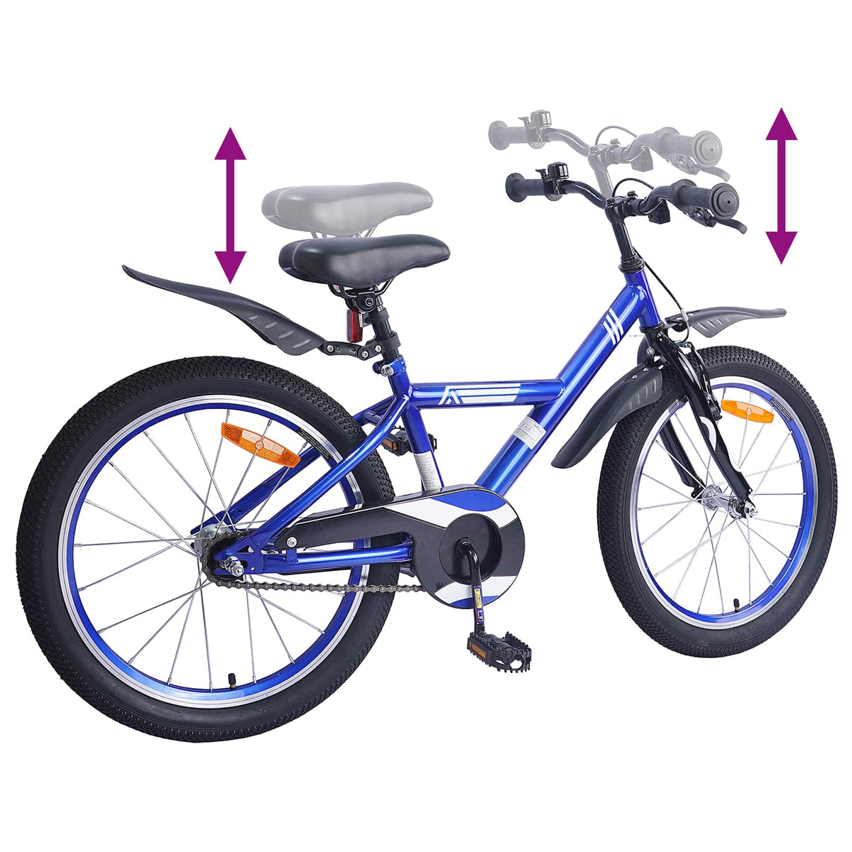 Børnecykel 18 tommer til 5-7 år gammel Mørk blå