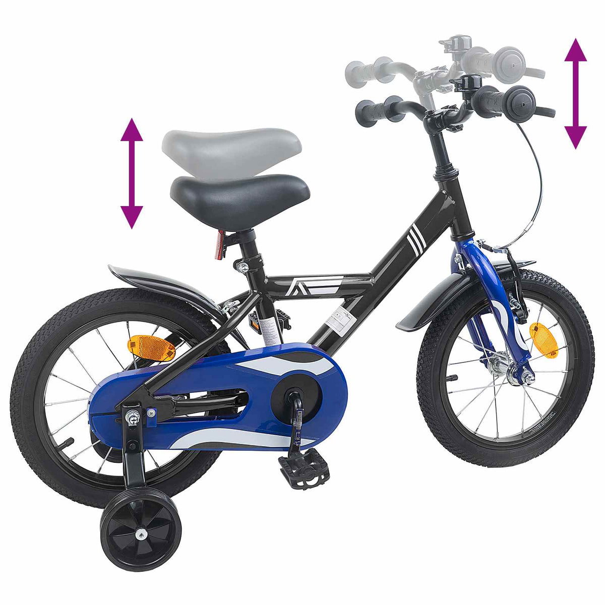 Børnecykel 12 tommer til 2-4 år gamle Sort