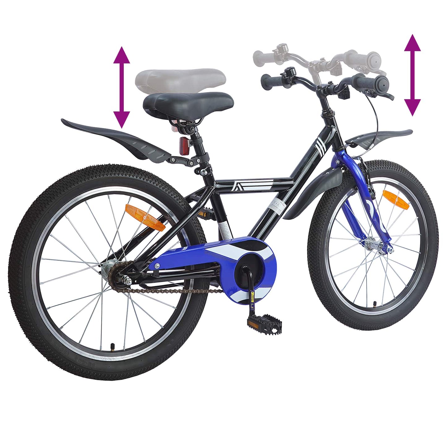 Børnecykel 18 tommer til 5-7 år gammel Sort