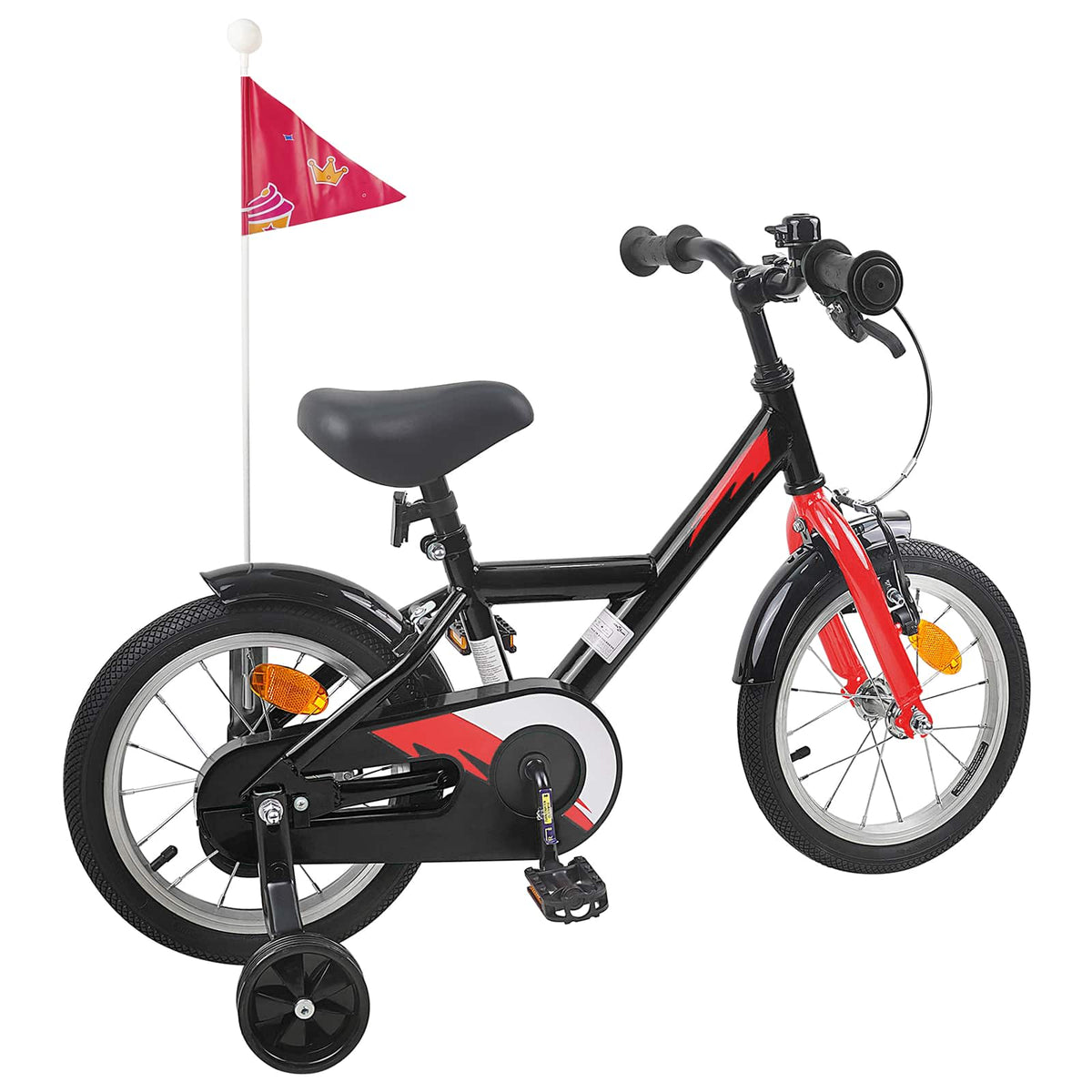 Børnecykel 14 tommer anbefalet til 3-5 år gammel Sort