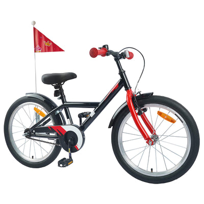 Børnecykel 18 tommer til 5-7 år gammel Sort