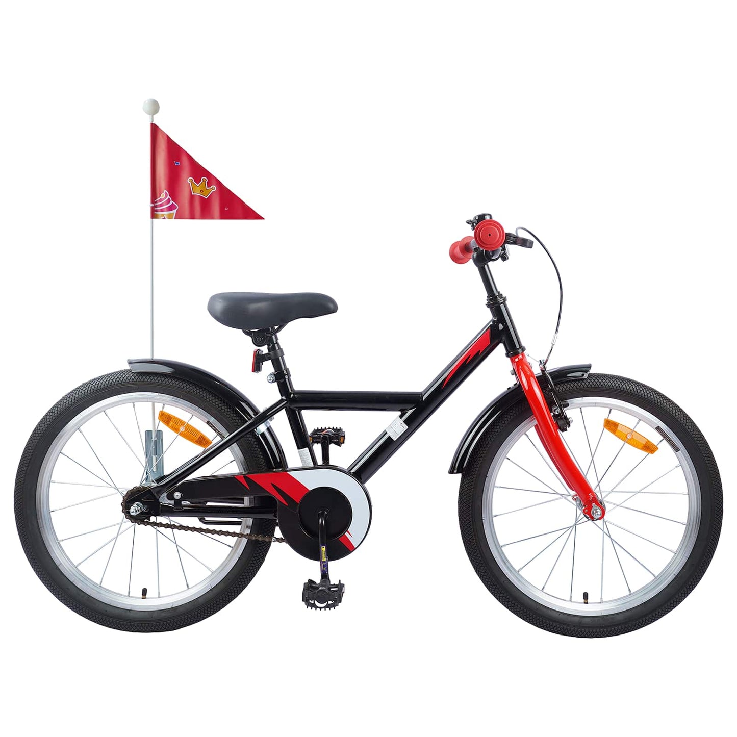 Børnecykel 18 tommer til 5-7 år gammel Sort