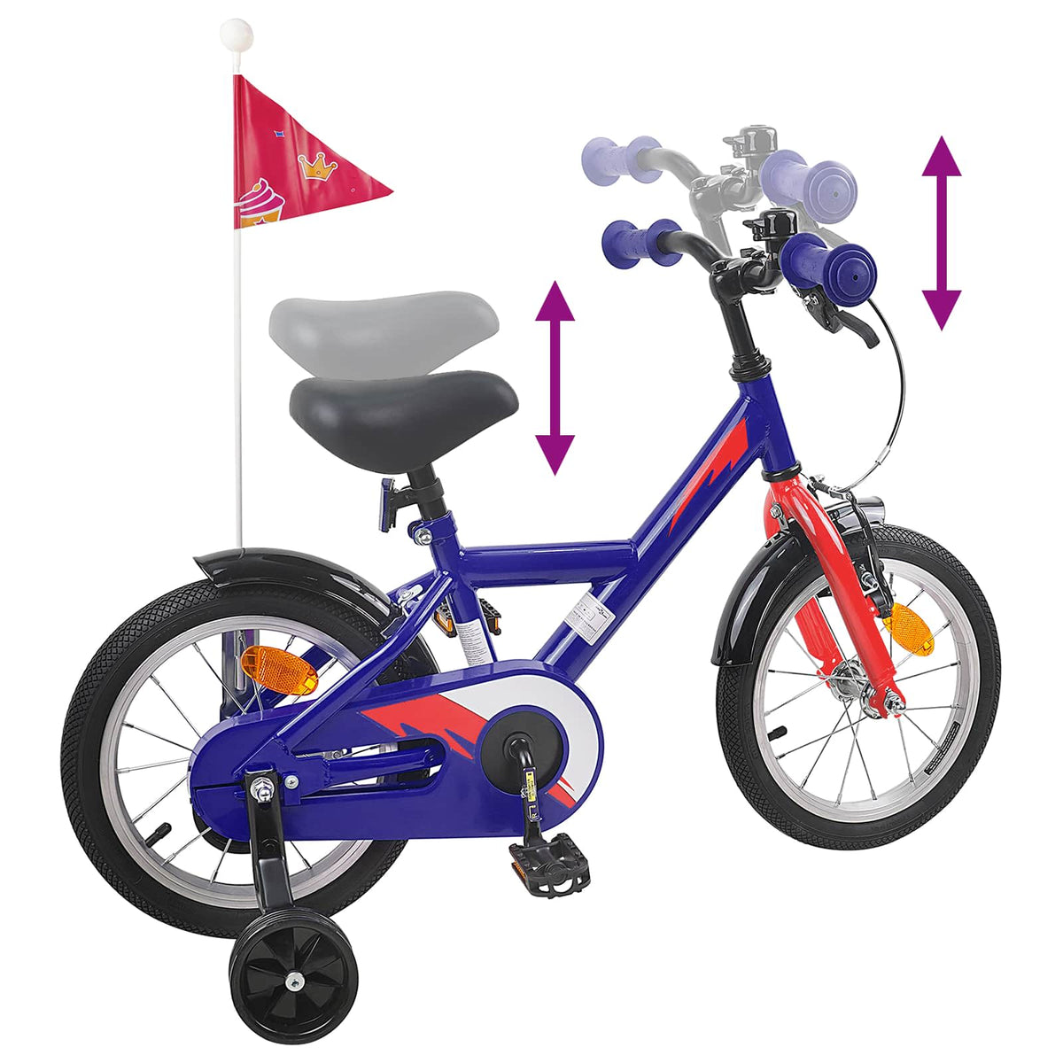 Børnecykel 12 tommer til 2-4 år gamle Mørk blå